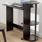 HOMLUX Compact Computer Desk with 3 Side Storage Shelves in Dark Walnut, , large