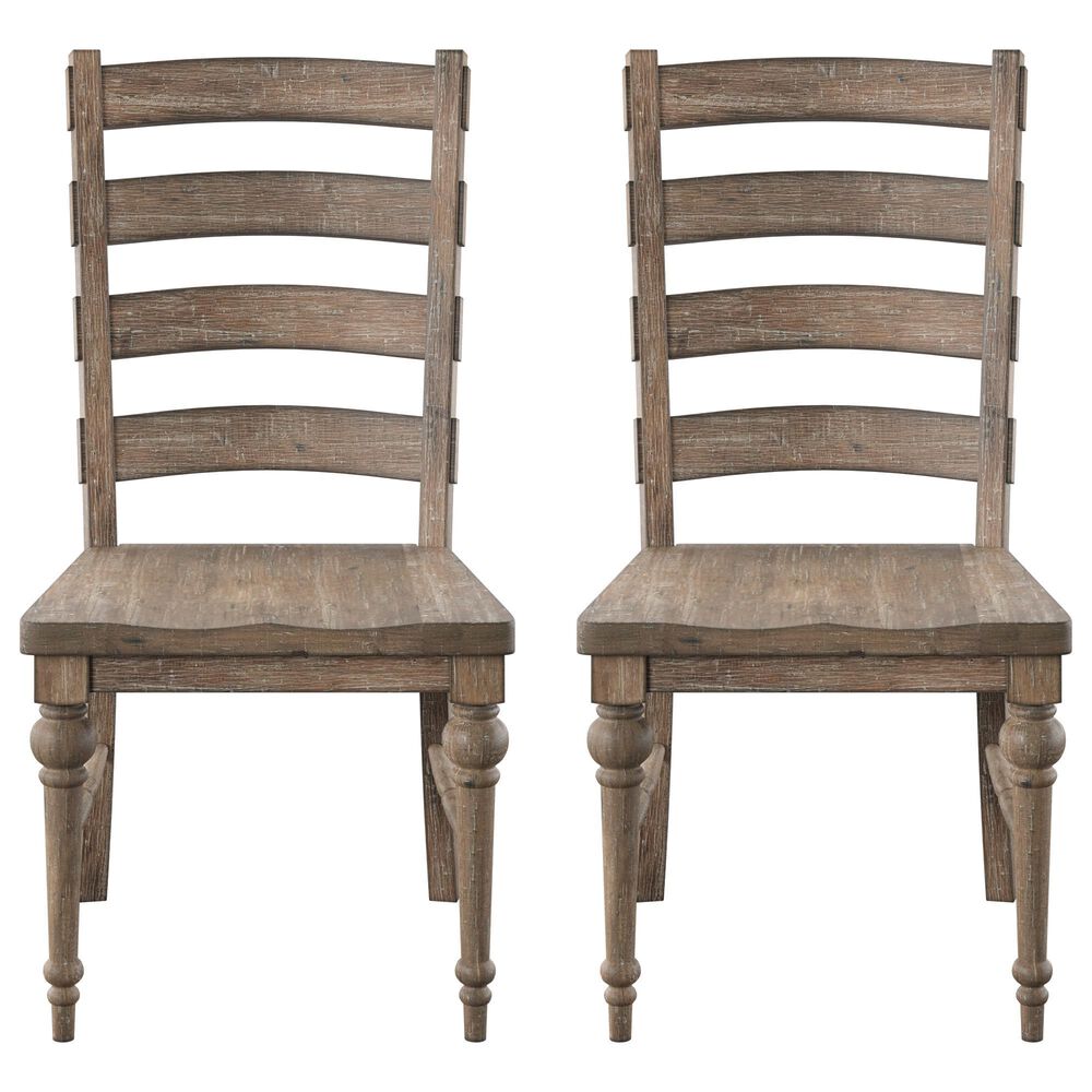 Emerald Home Furnishings Interlude Side Chair with Ladder Back in Sandstone Buff &#40;Set of 2&#41;, , large