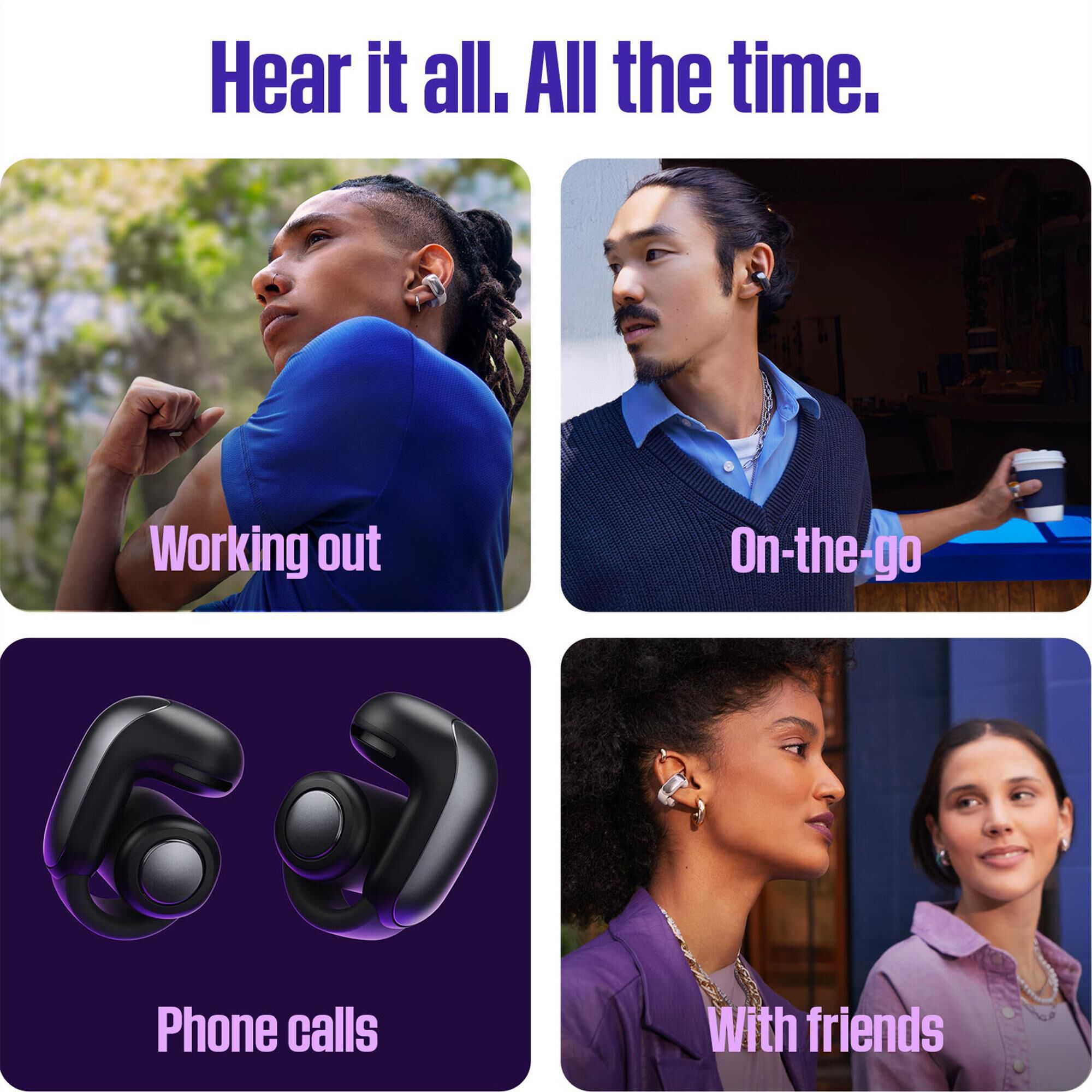 Bose Ultra Open Earbuds in Black Smoke