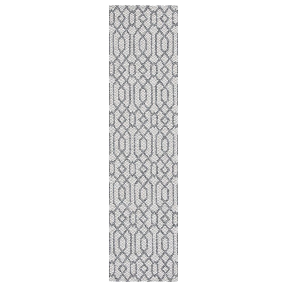 Safavieh Martha Stewart Cotton 2" x 8" Silver and Grey Runner, , large