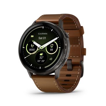 Garmin Venu 4  45 mm Slate with Black Silicone Band and Brown Leather Band, , large