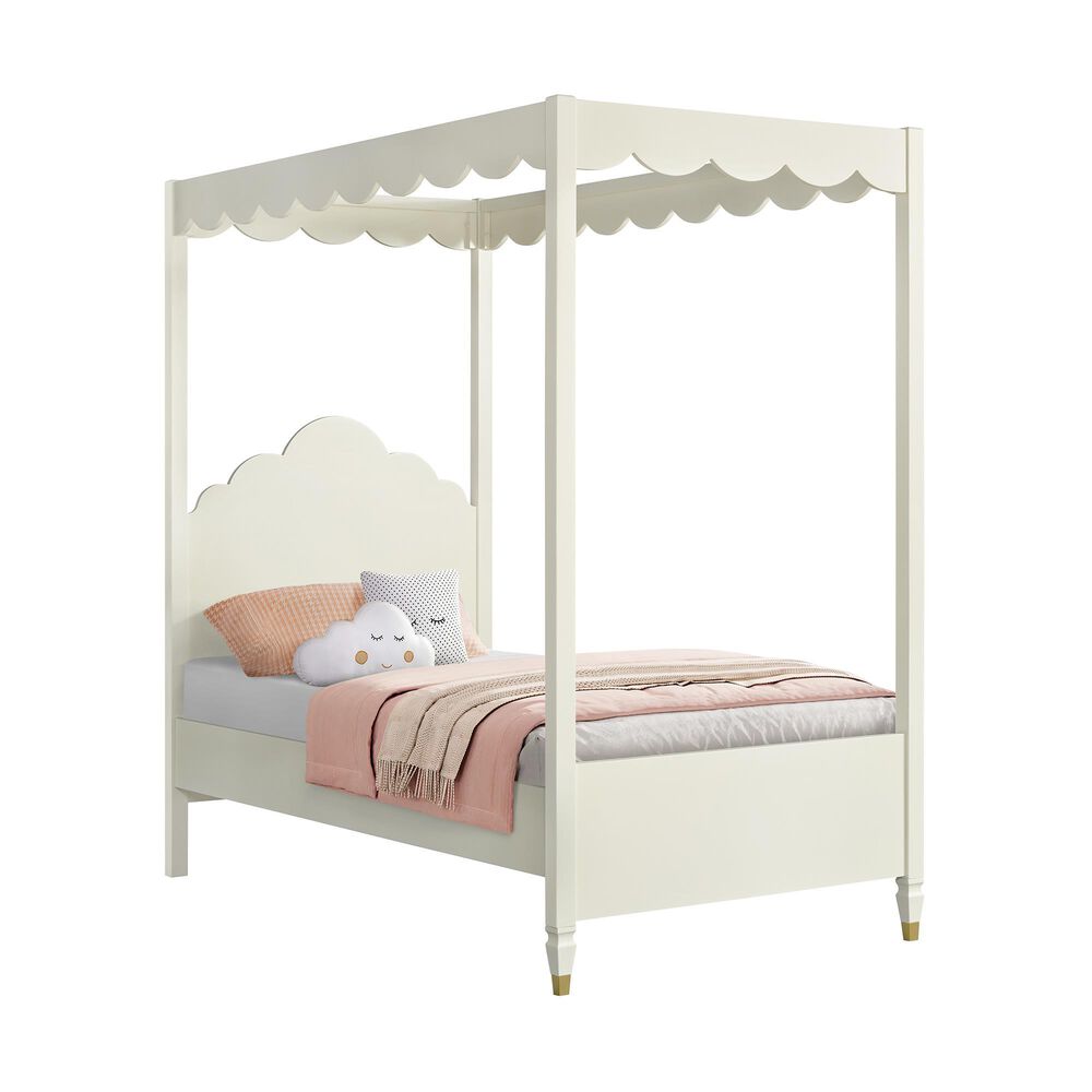Martin Svensson Home Olivia Twin Canopy Panel Bed in French White, , large