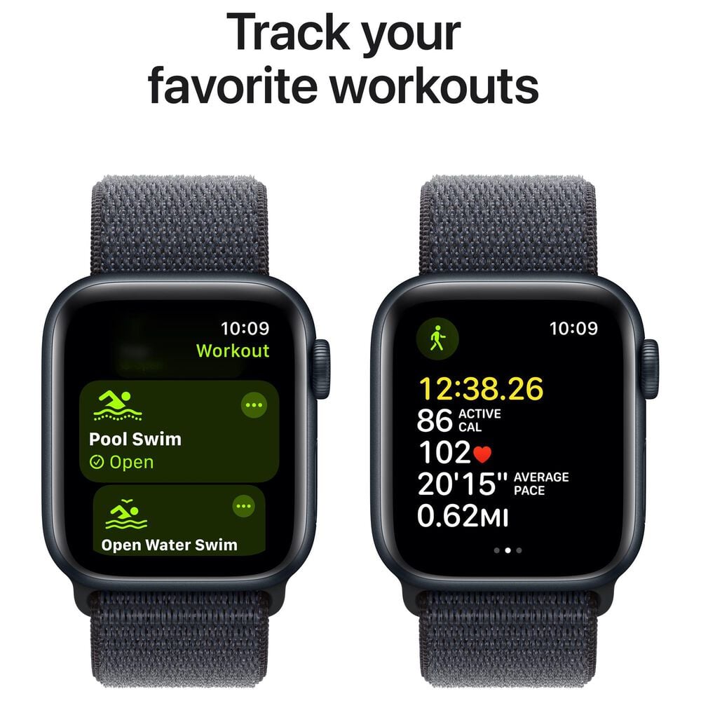 Apple Watch SE GPS 40mm Midnight Aluminum Case with Ink Sport Loop, , large