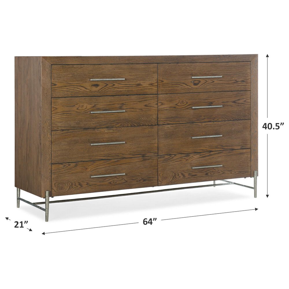 Hooker Furniture Chapman 8-Drawer Dresser in Warm Brown and Pewter, , large