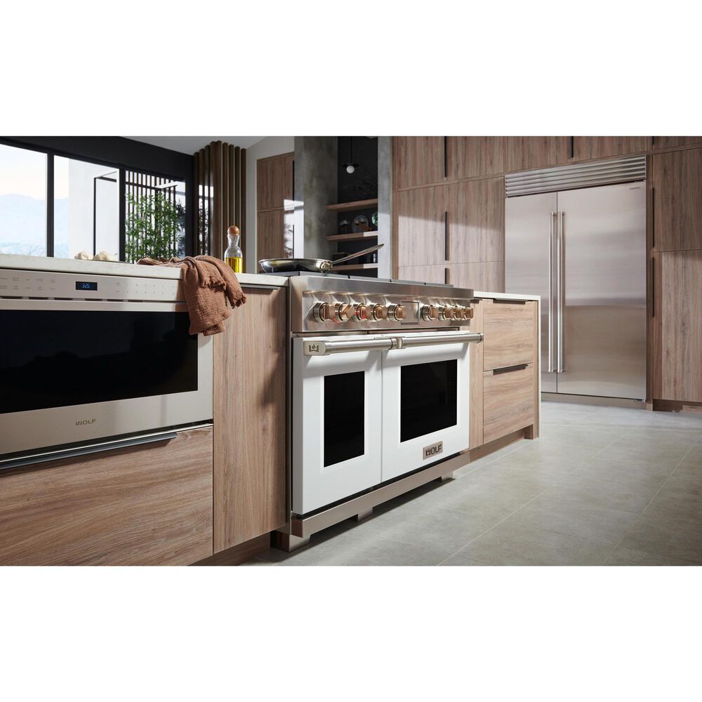 Wolf 7.8 Cu. Ft. Freestanding Dual Fuel Range in White and Stainless Steel, , large