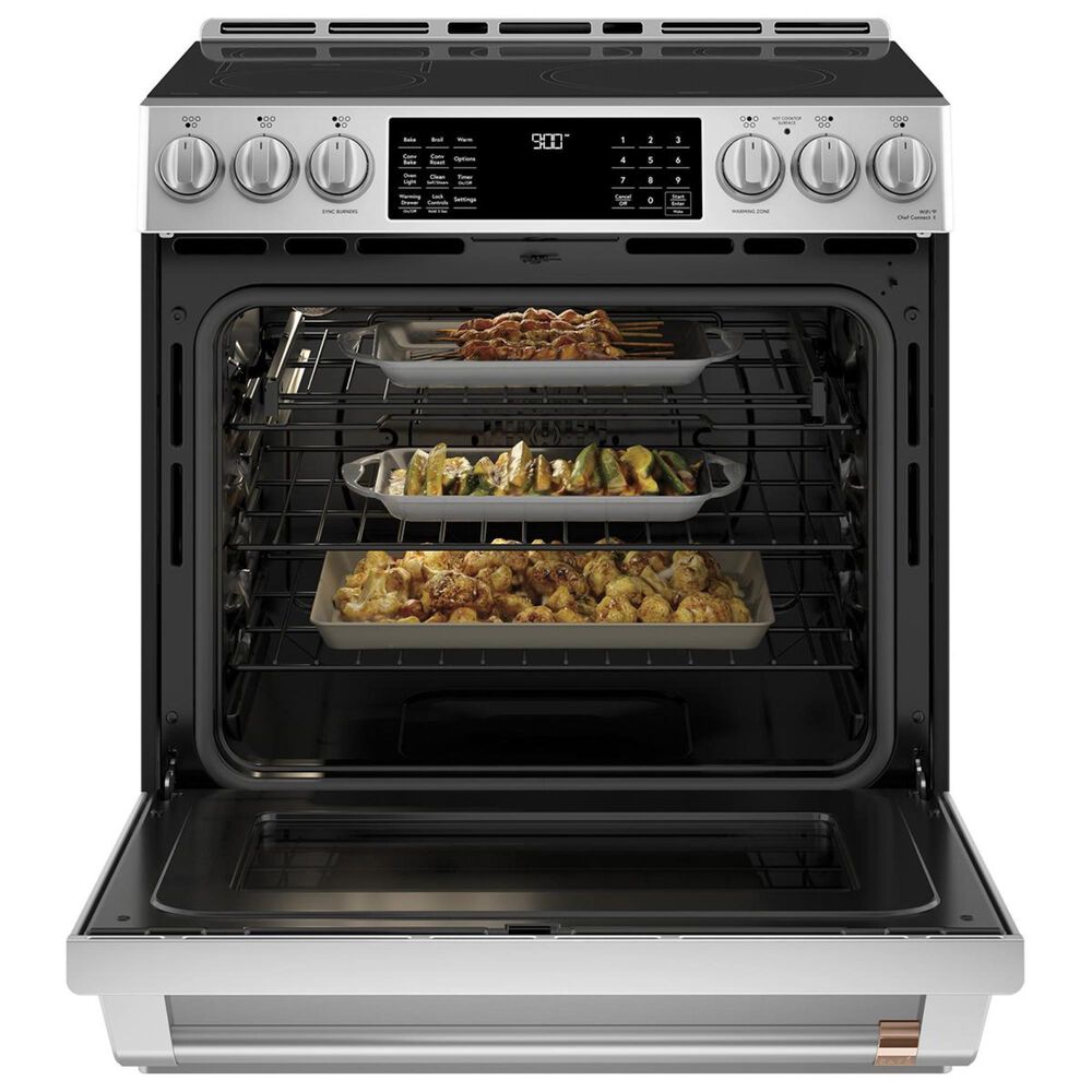 Cafe 30&quot; Slide-In Front Control Induction and Convection Range with Warming Drawer, , large