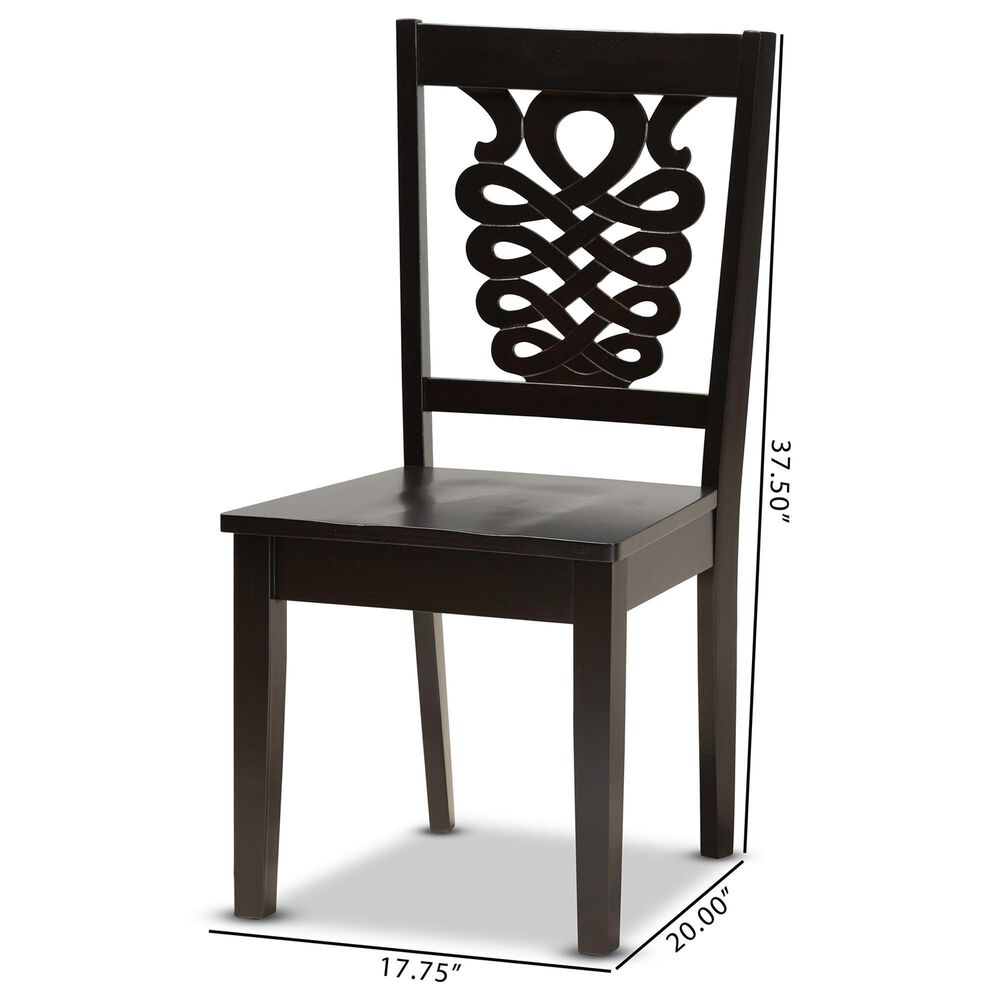 Baxton Studio Gervais Side Chair in Dark Brown (Set of 2), , large