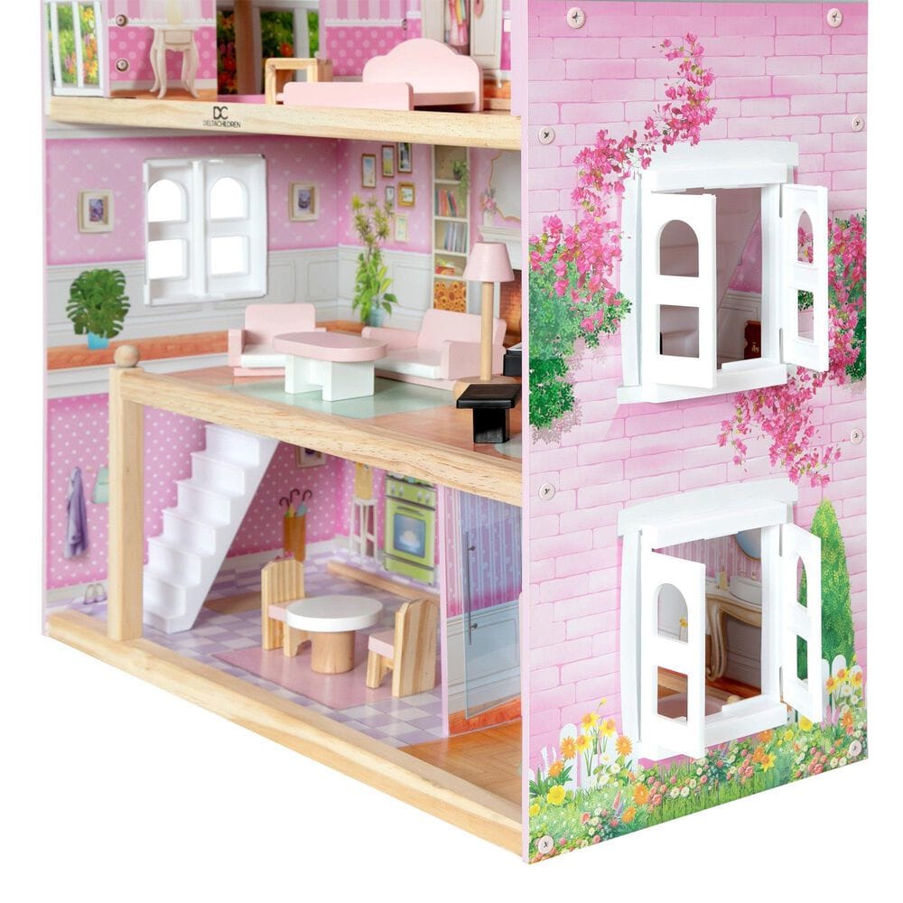 Delta Children Little Gem Dollhouse with 3-Story and 4 Rooms in Multicolor, , large