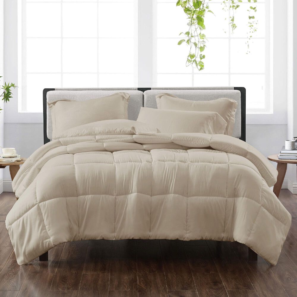 Pem America Cannon Solid 3-Piece Full/Queen Comforter Set in Khaki, , large