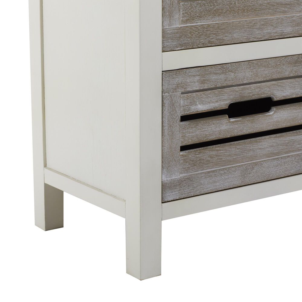 Maple and Jade 3-Drawer Side Table in White and Taupe, , large