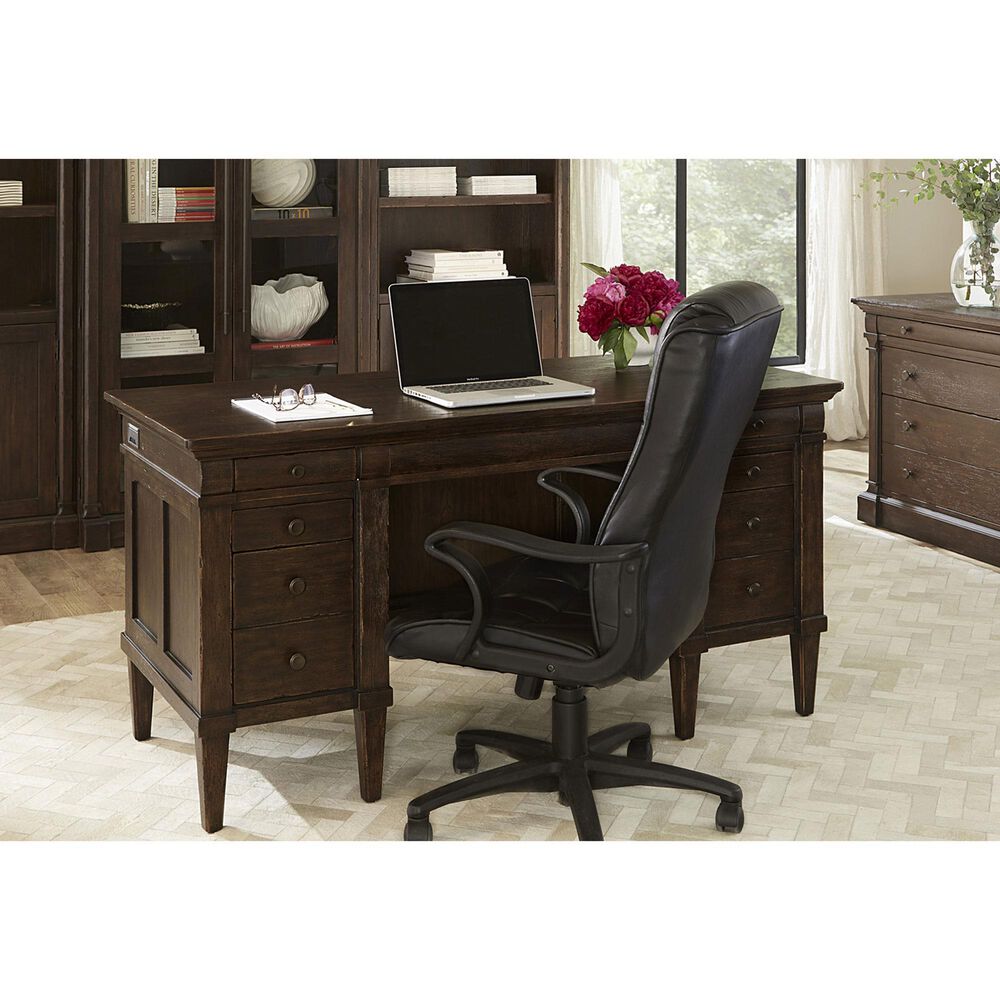 Riva Ridge Jackson 62&quot; Executive Desk in Turkish Coffee, , large