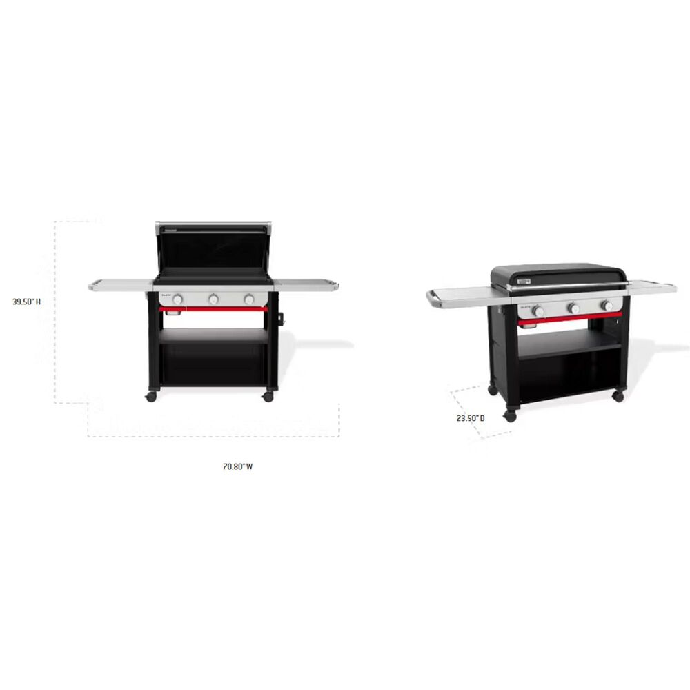 Weber Slate 30" 3-Burner Liquid Propane Gas Griddle in Black, , large
