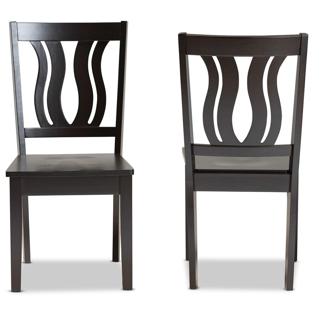 Baxton Studio Fenton Side Chair in Dark Brown (Set of 2), , large