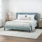 Richlands Furniture Demore King Platform Bed with Light Aqua Blue Upholstery in Black, , large