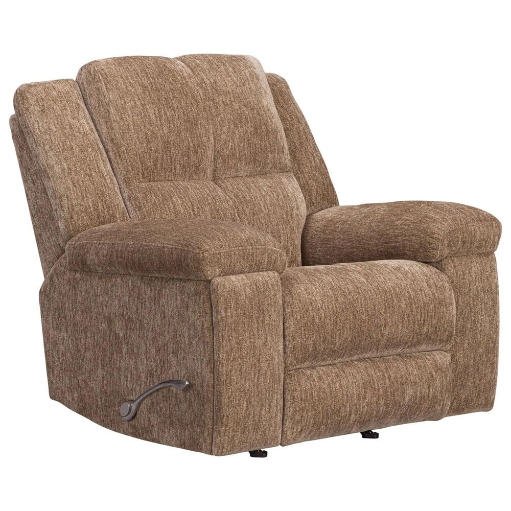 Simeon Collection Bronco Manual Rocker Recliner in Plush Tobacco, , large