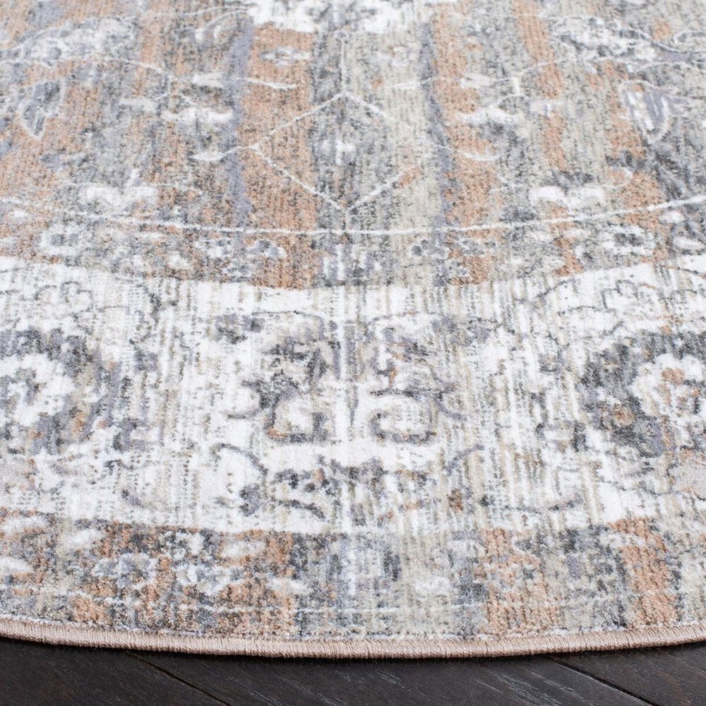 Safavieh Webster WBS326G 6&#39;7&quot; Round Grey and Beige Area Rug, , large