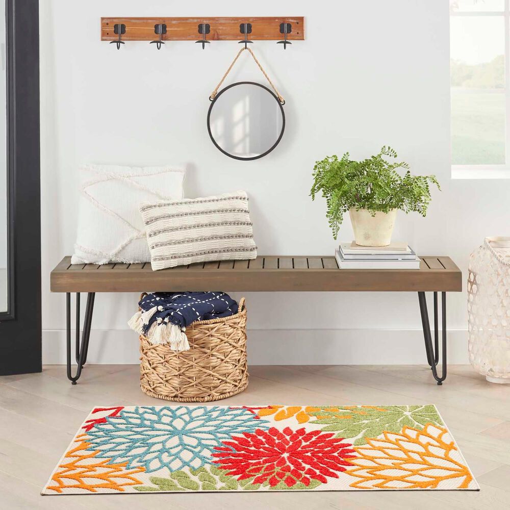 Nourison Aloha 2&#39;8&quot; x 4&#39; Green Indoor/Outdoor Area Rug, , large