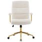 Rta Products Llc Elegant Textured Boucle Office Chair with Padded Arms in White, , large