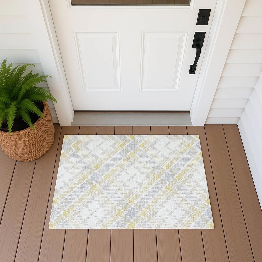 Dalyn Rug Company Soft Essentials Plaid Wheat 2'6" x 3'10" Indoor/Outdoor Area Rug, , large