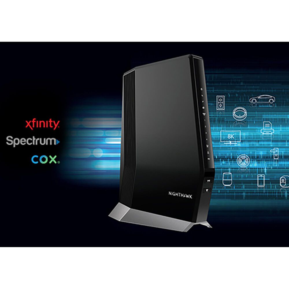 NETGEAR Nighthawk AX8 8-Stream Wi-Fi 6 Cable Modem Router in Black, , large