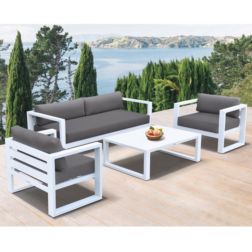 Blue River Aelani 4-Piece Patio Chat Set in White, , large