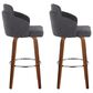 LumiSource Dahlia Swivel Bar Stool with Grey Upholstery in Walnut and Chrome (Set of 2), , large