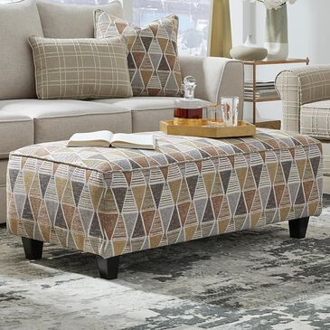 Xenia Tony Linen Cocktail Ottoman in Carmela Canyon, , large