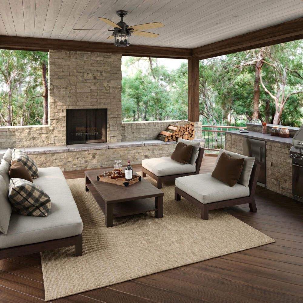 Hunter Coral Bay 52&quot; Outdoor Ceiling Fan with Lights in Noble Bronze, , large