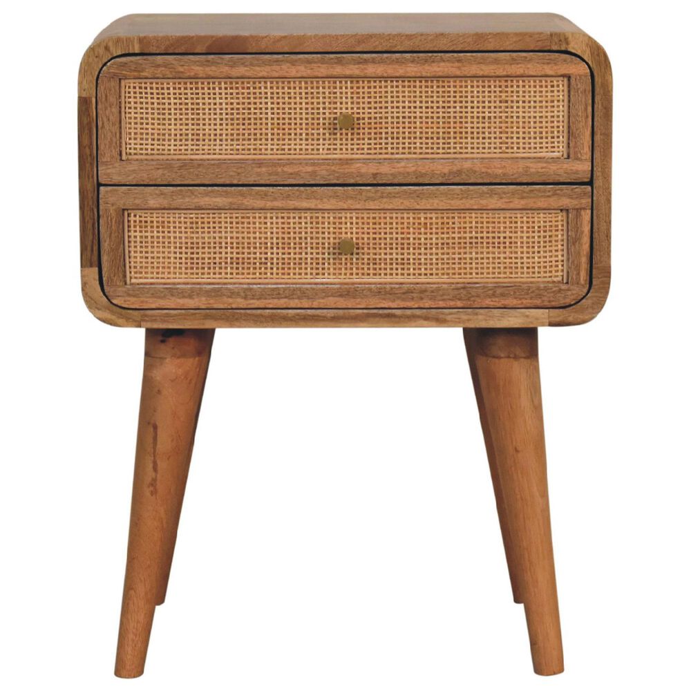 Hearth and Haven 2-Drawer Nightstand with Nordic Legs in Oak and Light Brown, , large