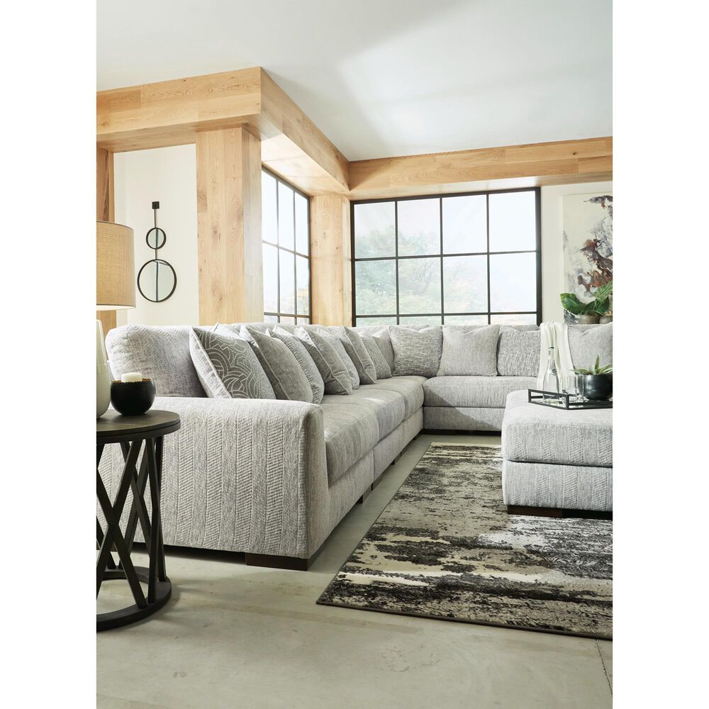 Ashley Regent Park Oversized Accent Ottoman in Pewter, , large