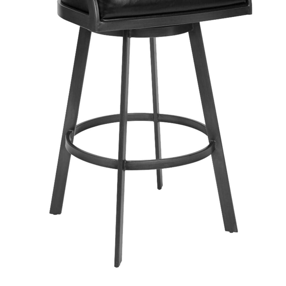 Blue River Saturn 26&quot; Counter Stool with Vintage Black Seat in Mineral, , large