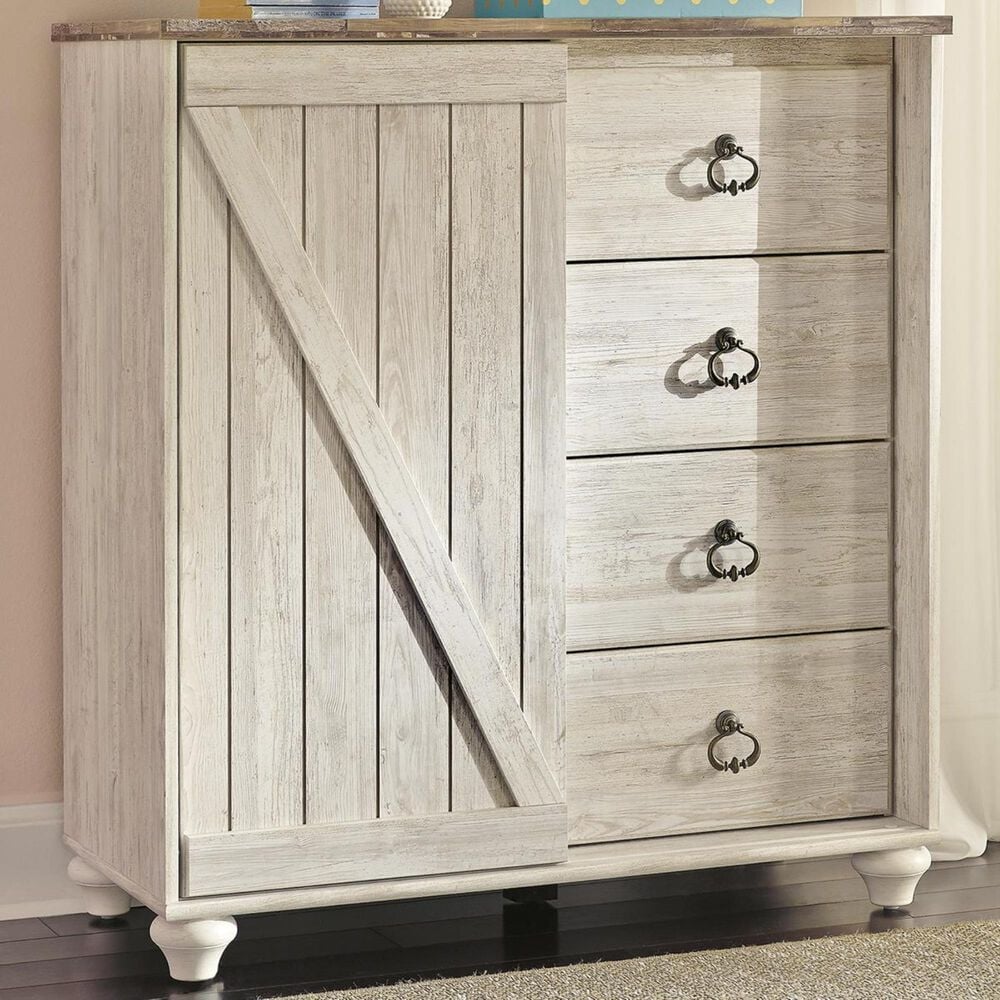 Signature Design by Ashley Willowton Dressing Chest in Whitewash, , large
