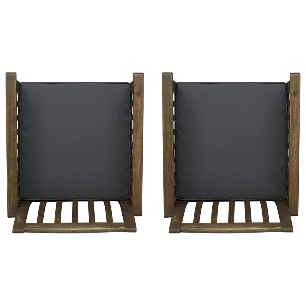 Hearth and Haven Casa Outdoor Dining Chair with Purple Cushion in Dark Grey &#40;Set of 2&#41;, , large