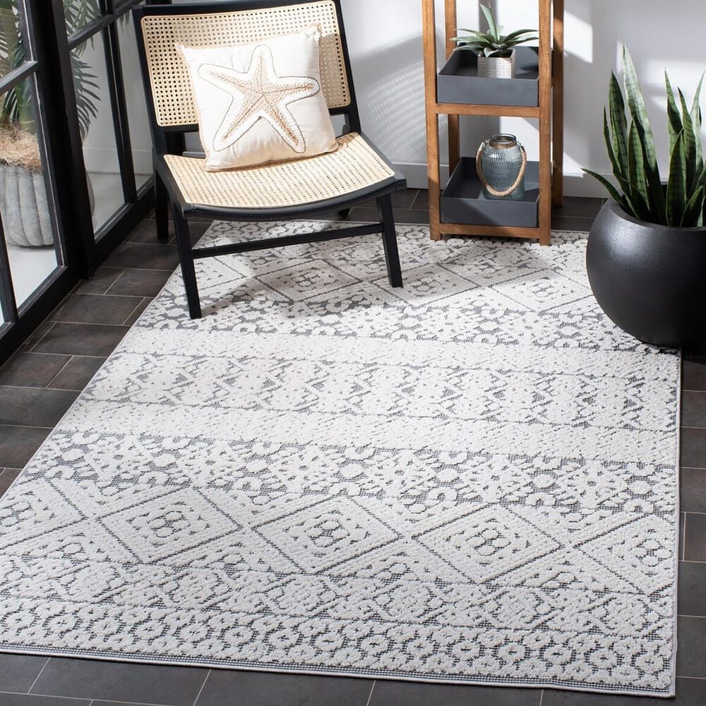 Safavieh Cabana CBN654A 4&#39;5&quot; x 6&#39;5&quot; Ivory and Grey Area Performance Rug, , large