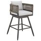 Blue River Alegria Patio Swivel Counter Height Bar Stool with Light Gray Cushion in Black, , large