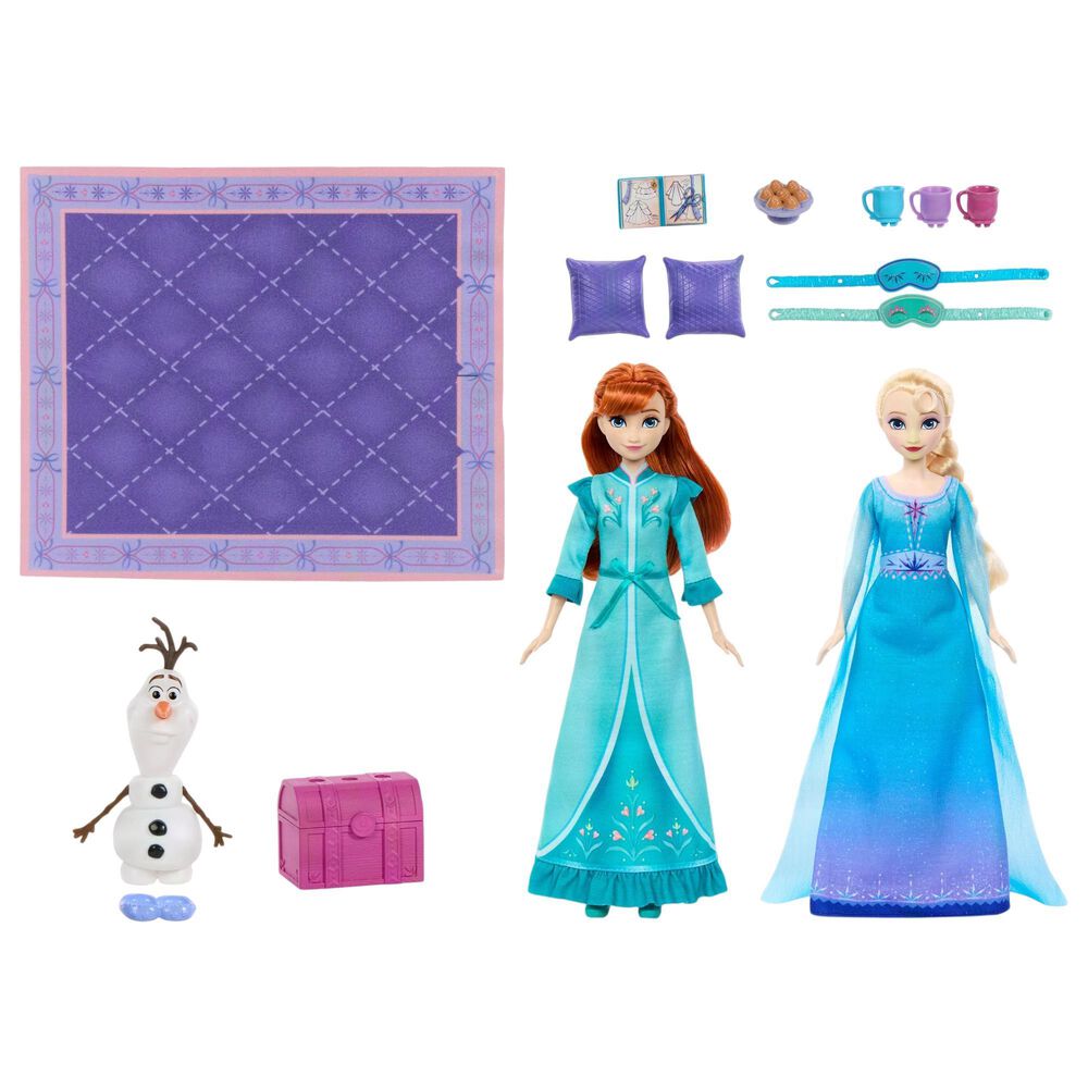 Disney Frozen Anna and Elsa Slumber Sister Doll Set, , large