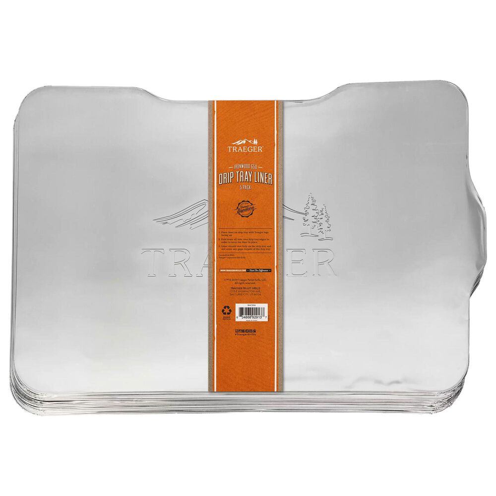 Traeger Grills Drip Tray Liner for Ironwood 650 Grill in Aluminum - Set of 5, , large
