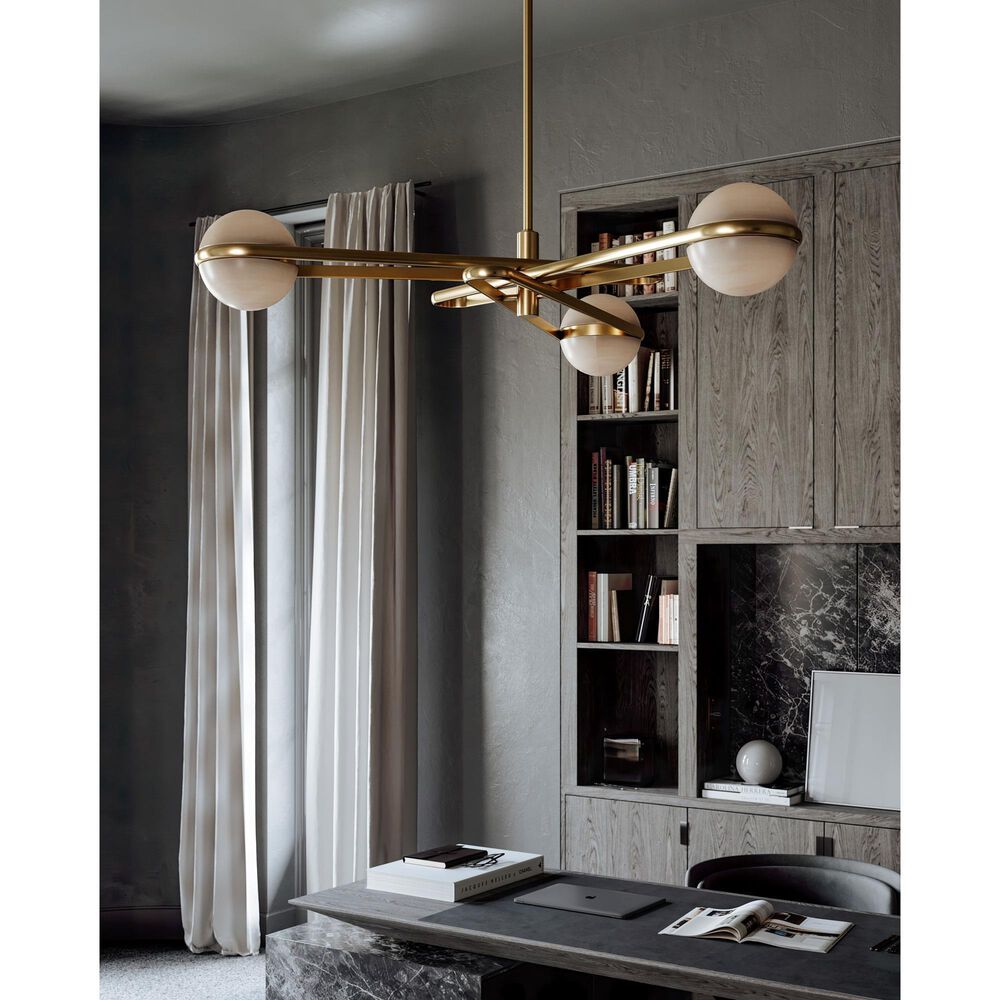Troy Lighting Kyomi 6-Light Chandelier in Vintage Brass, , large