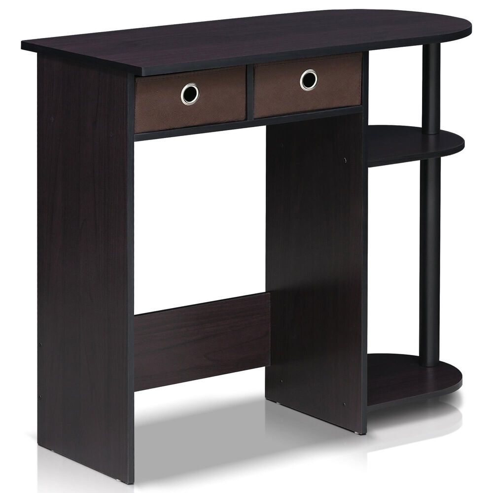 HOMLUX 32" Computer Desk with Two Drawers in Dark Walnut, , large