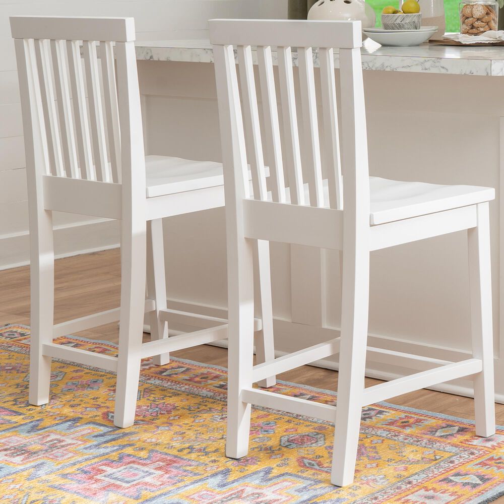 Linon Home Decor Percival Counter Stool in Bright White (Set of 2), , large