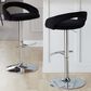 LumiSource Grotto Swivel Adjustable Bar Stool with Black Velvet Upholstery in Chrome (Set of 2), , large