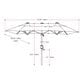 CorLiving Bertha 15" Black Double Umbrella without Base, , large