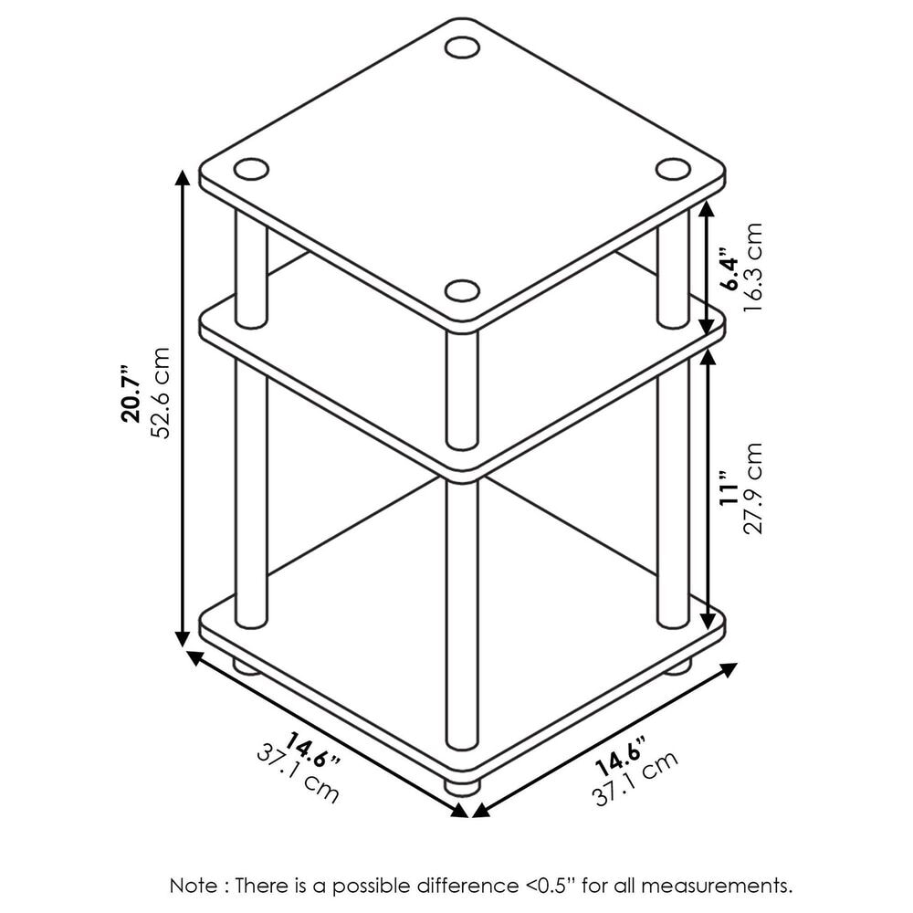 HOMLUX 3-Tier Side Table in French Oak and Black, , large