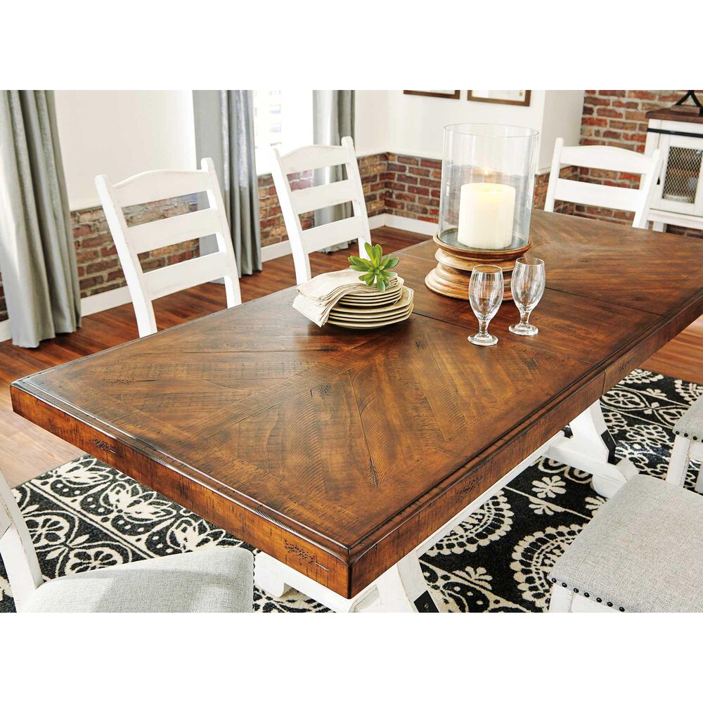 Ashley Valebeck Rectangular Dining Room Table in Vintage White and Brown, , large