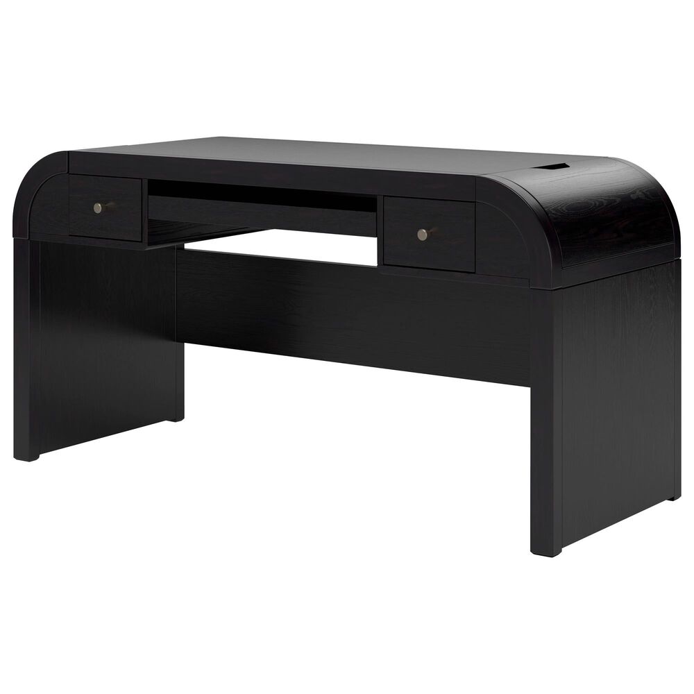 Ashley Rowanbeck 2-Piece Desk and Bookcase Set in Black, , large