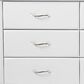 Baxton Studio Enzo 6-Drawer Dresser with White Upholstered in Stainless Steel, , large