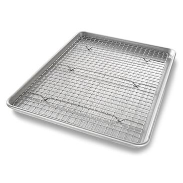 USA Pan Half Sheet Nonstick Cooling Rack and Pan Set, , large