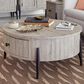 Riva Ridge Zane Round Cocktail Table in Parchment and Black, , large