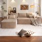 HOMLUX 104" Cloud Sectional Couch Upholstered Modular Sofa with Left L-Shape Chaise, Corduroy Fabric in Camel, , large