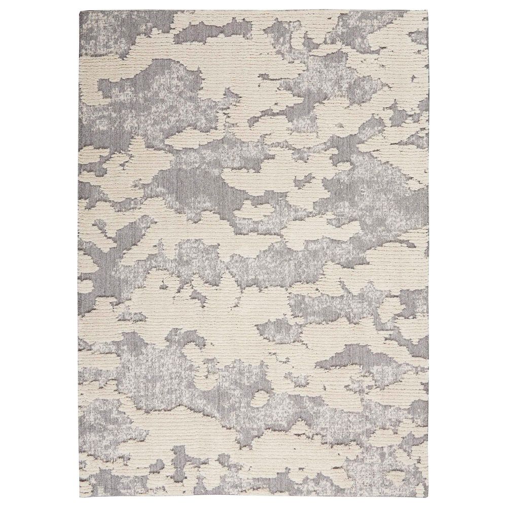 Nourison Zermatt ZER01 4" x 6" Ivory and Grey Area Rug, , large